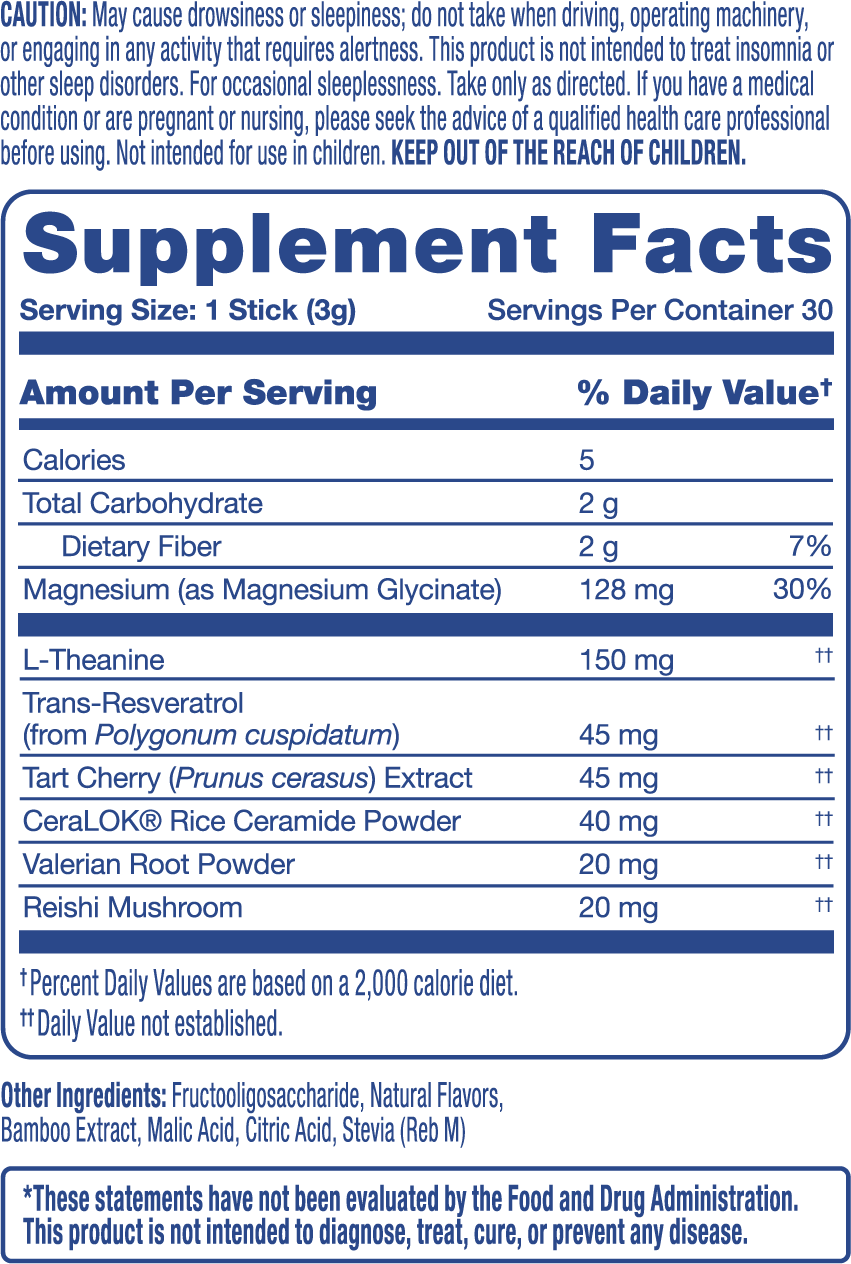 Supplement facts and nutritional value.