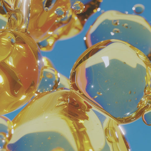 Close-up of golden yellow bubbles.