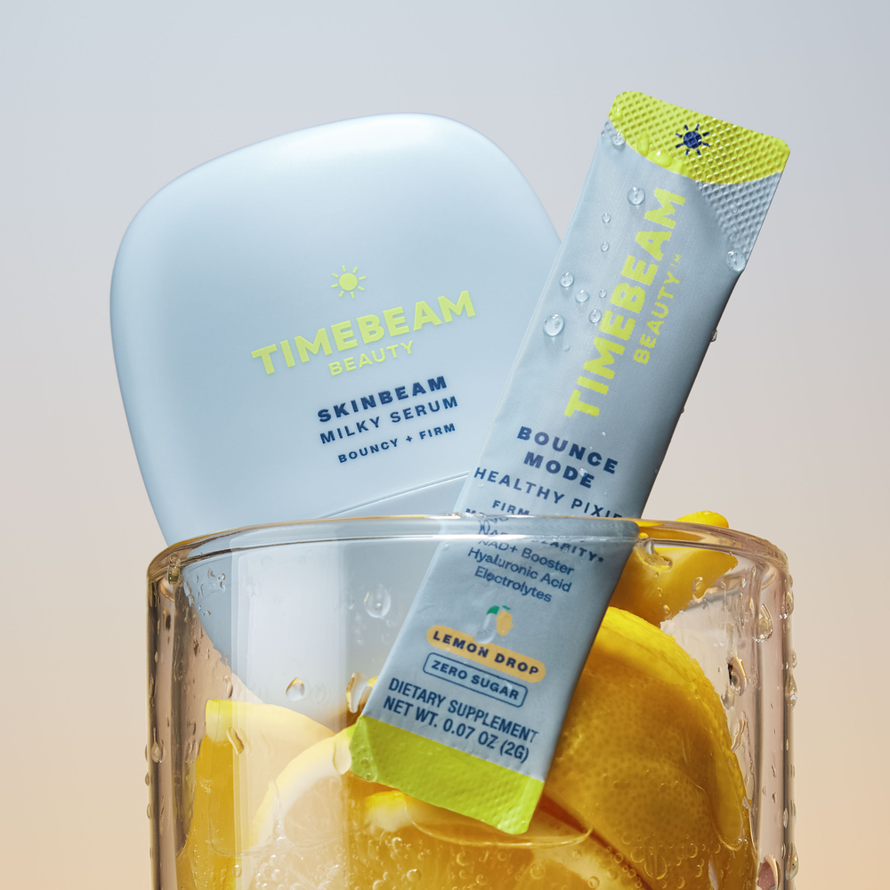 TIMEBEAM NAD+ Glow Up Set - topical serum and oral NAD+ booster