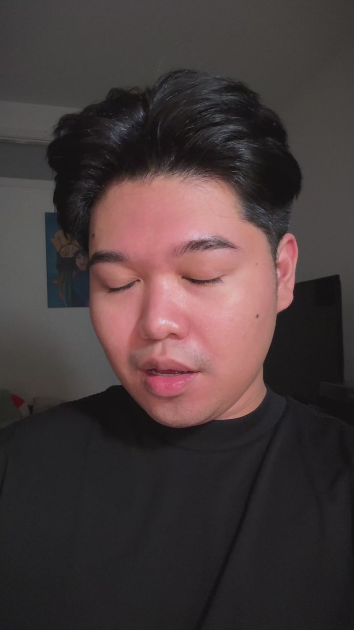 Video of a man reviewing TIMEBEAM Moisture Melt Balm.