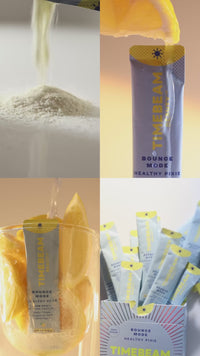 Video of TIMEBEAM supplements being used to make a drink with lemons.