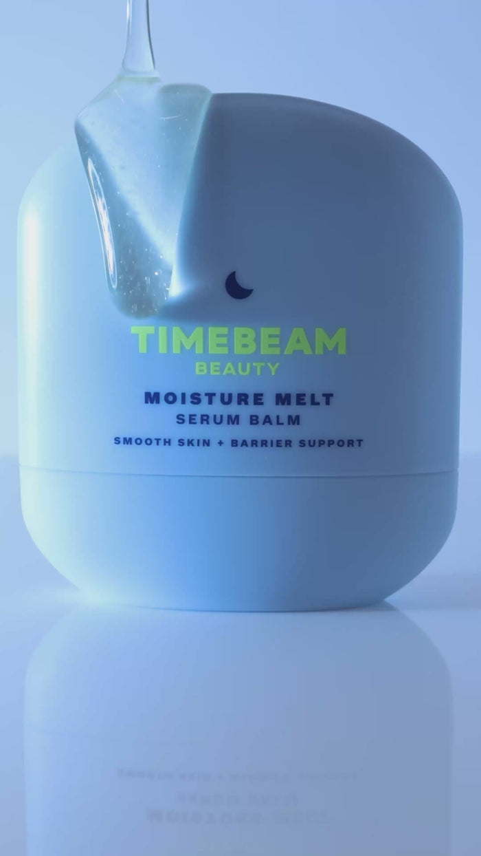 Video of TIMEBEAM Serum Balm showcasing different textures.